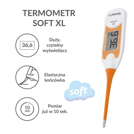 Termometr Elektroniczny LCD Medyczny Controly SoftXL